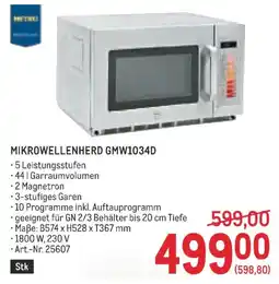 Metro Mikrowellenherd GMW1034D Angebot