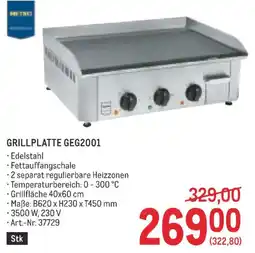 Metro Grillplatte GEG2001 Angebot