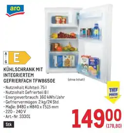 Metro Kühlschrank mit integriertem Gefrierfach TFW8650E Angebot