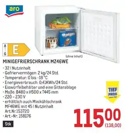 Metro aro Minigefrierschrank MZ46WE Angebot