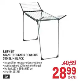 Metro Leifheit Standtrockner Pegasus 150 Slim Black Angebot