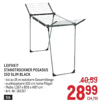 Metro Leifheit Standtrockner Pegasus 150 Slim Black Angebot