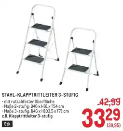 Metro Stahl-Klapptrittleiter 3-stufig Angebot