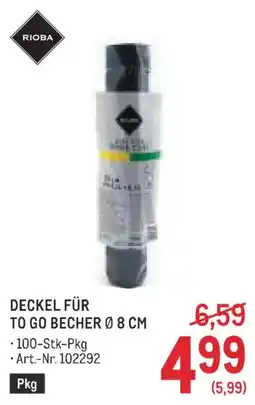 Metro Rioba Deckel für To Go Becher Ø 8 cm Angebot