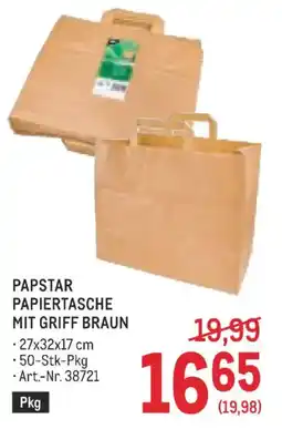 Metro Papstar Papiertasche mit Griff Braun Angebot