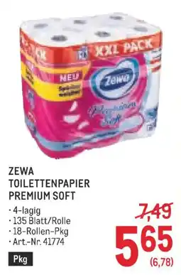Metro Zewa Toilettenpapier Premium Soft Angebot