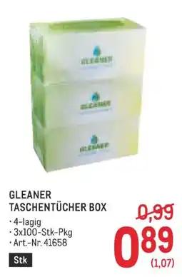 Metro Gleaner Taschentücher Box Angebot