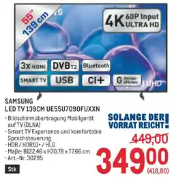 Metro Samsung LED TV 139CM UE55U7090FUXNN Angebot