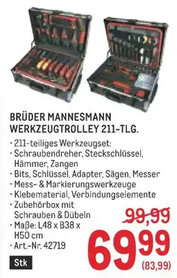 Metro Brüder Mannesmann Werkzeugtrolley 211-TLG. Angebot