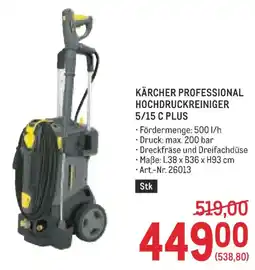 Metro Kärcher Professional Hochdruckreiniger 5/15 C Plus Angebot