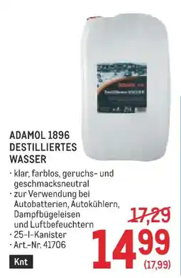 Metro Adamol 1896 Destilliertes Wasser Angebot