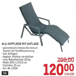 Metro Alu-Kippliege mit Auflage Angebot