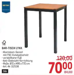 Metro BAR-TISCH LYNX Angebot