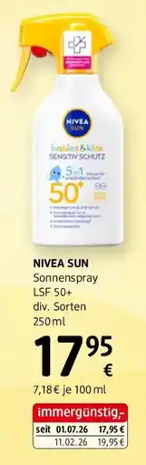 dm NIVEA SUN Sonnenspray LSF 50+ Angebot