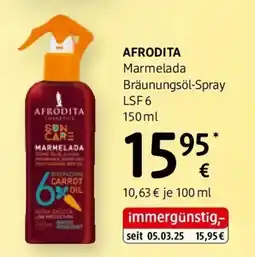 dm AFRODITA Marmelada Bräunungsöl-Spray LSF 6 Angebot