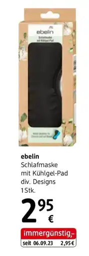 dm ebelin Schlafmaske mit Kühlgel-Pad div. Designs Angebot