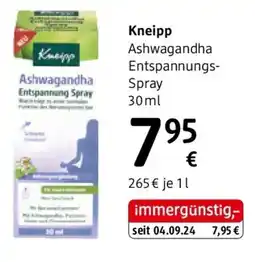 dm Kneipp Ashwagandha Entspannungs-Spray Angebot