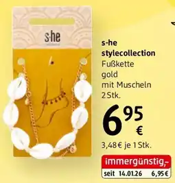 dm s-he stylecollection Fußkette gold mit Muscheln Angebot