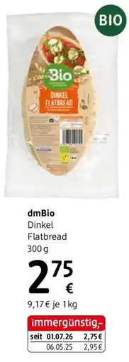dm dmBio Dinkel Flatbread Angebot