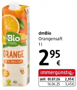dm dmBio Orangensaft Angebot
