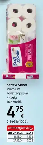 dm Sanft & Sicher Premium Toilettenpapier Angebot