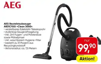 AEG Beutelstaubsauger AB31C1GG Clean 3000