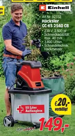 Zgonc Einhell Häcksler CC-KS 2540 CB Angebot