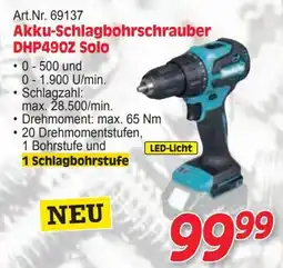Zgonc Makita Akku-Schlagbohrschrauber DHP490Z Solo Angebot