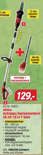 Zgonc Akku-Astsäge/Heckenschere GE-HC 18 Li T Solo Angebot