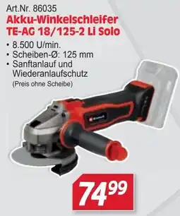 Zgonc Akku-Winkelschleifer TE-AG 18/125-2 Li Solo Angebot
