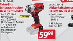 Zgonc Akku-Bit-Schlagschrauber TE-CI 18/1 Li Solo Angebot