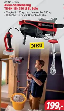 Zgonc Akku-Seilhebezug TE-EH 18/250 Li BL Solo Einhell Angebot