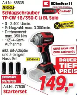 Zgonc Einhell Akku-Schlagschrauber TP-CW 18/350-C Li BL Solo Angebot