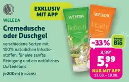 Denn's Biomarkt Weleda Cremedusche oder Duschgel Angebot
