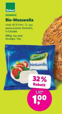 Denn's Biomarkt Dennree Bio-Mozzarella Angebot
