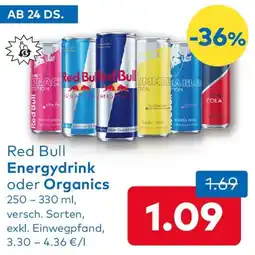 T&G Red Bull Energydrink oder Organics Angebot