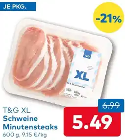 T&G T&G XL Schweine Minutensteaks Angebot