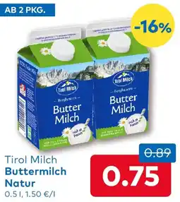 T&G Tirol Milch Buttermilch Natur Angebot
