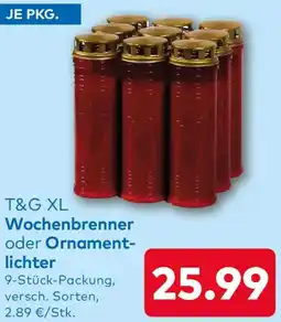 T&G T&G XL Wochenbrenner oder Ornamentlichter Angebot