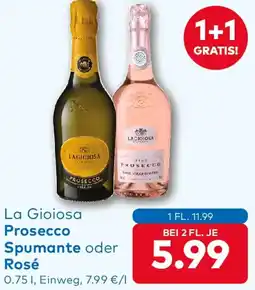 T&G La Gioiosa Prosecco Spumante oder Rosé Angebot