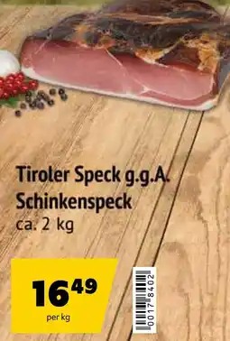 Eurogast Grissemann Tiroler Speck g.g.A. Schinkenspeck Angebot