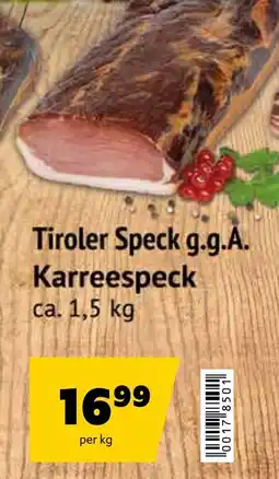 Eurogast Grissemann Tiroler Speck g.g.A. Karreespeck Angebot