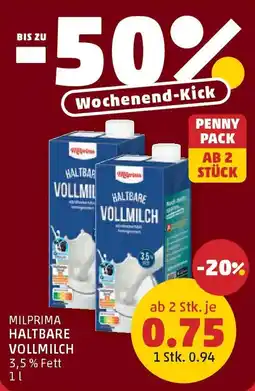 PENNY Milprima haltbare vollmilch Angebot