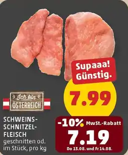 PENNY Schweinsschnitzelfleisch Angebot