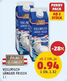 PENNY Vollmilch länger frisch Angebot