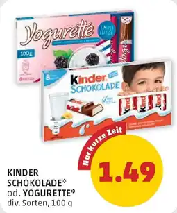 PENNY Kinder schokolade od. yogurette Angebot