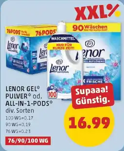 PENNY Lenor gel pulver od. all-in-1-pods Angebot