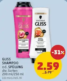 PENNY Gliss shampoo od. spülung Angebot