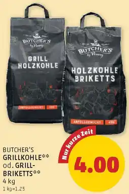 PENNY Butcher's grillkohle od. grillbriketts Angebot