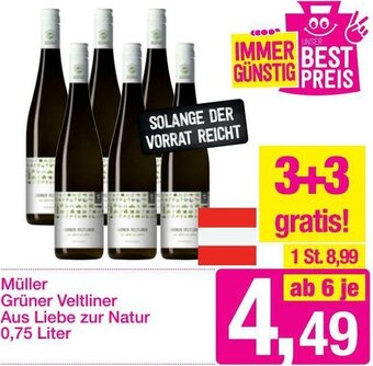 Sutterlüty Müller Grüner Veltliner Aus Liebe Zur Natur 0,75 Liter Angebot